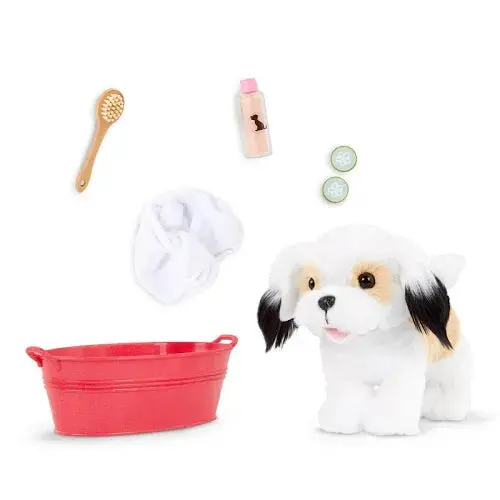 Our Generation Spa Day Pup Posable 6" Shih Tzu Pup Set New 1