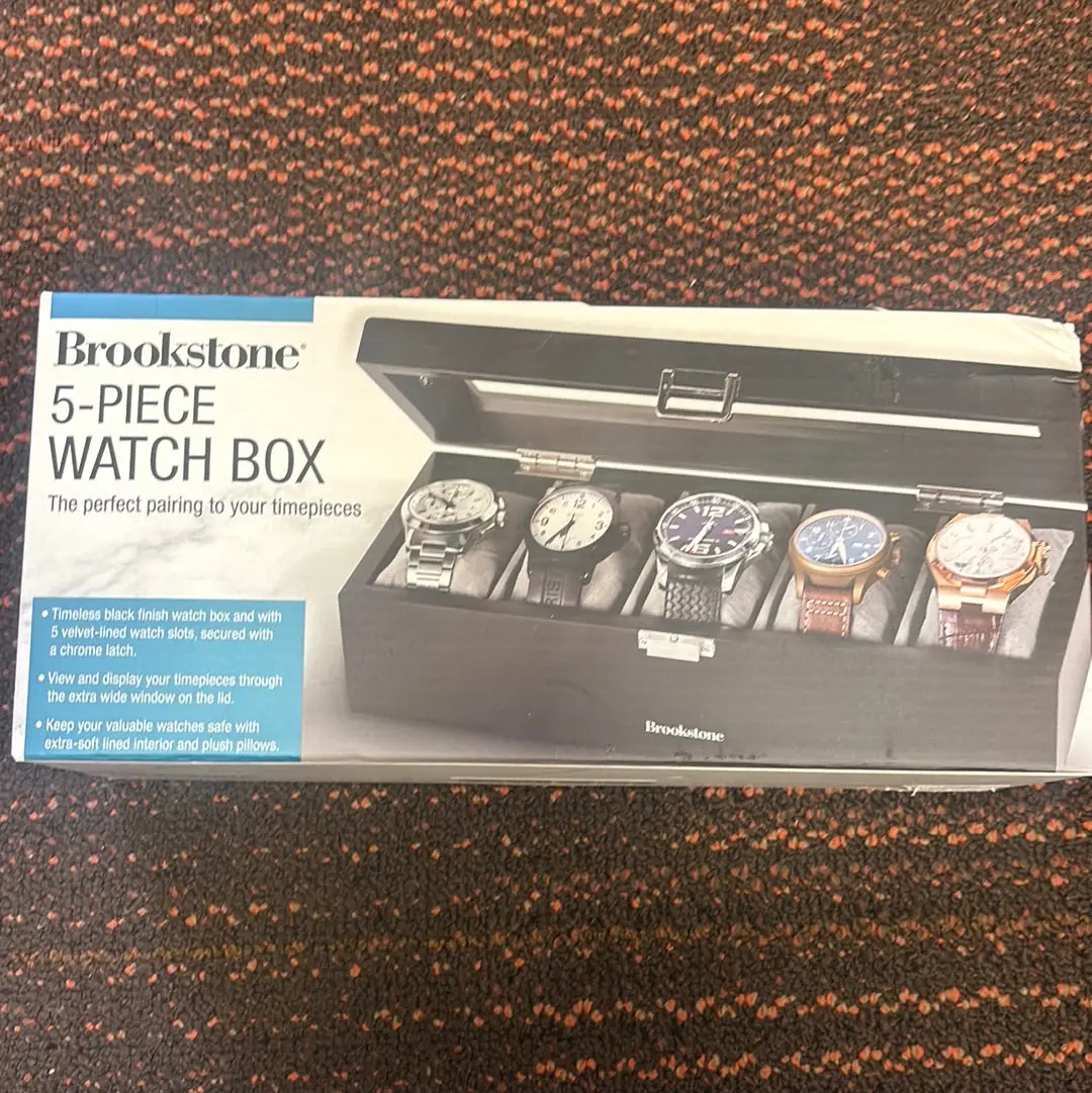 Brookstone 5-Piece Watch Box - Black 1