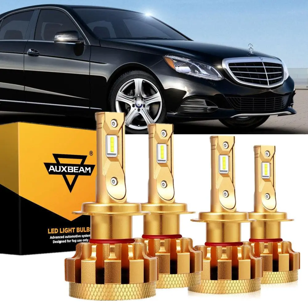 For 2006-2013 Mercedes-Benz E350 With Halogen Headlamps F-16 Plus Series Built-In Canbus Led Light Bulbs High Low Beam Bundle 1