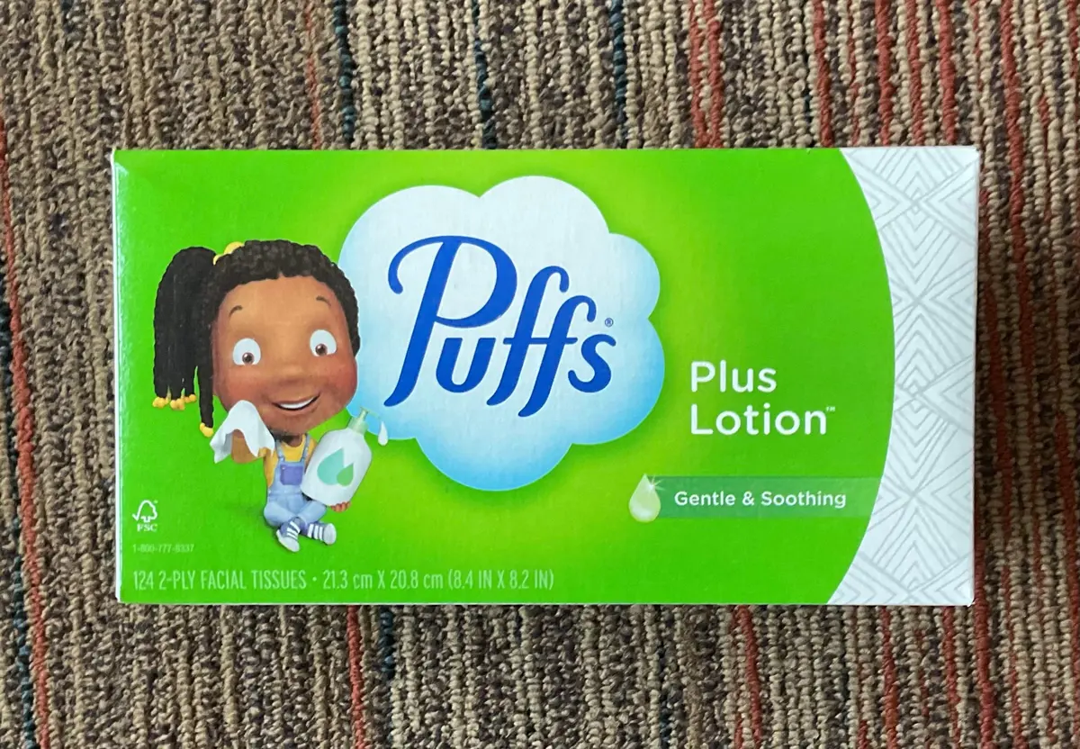 Puffs Plus Lotion Facial Tissues, 1 Family Box, 124 Tissues 1