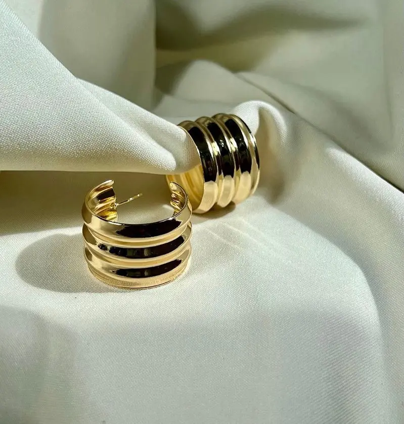 Triple Hoop Earrings - Gold 1