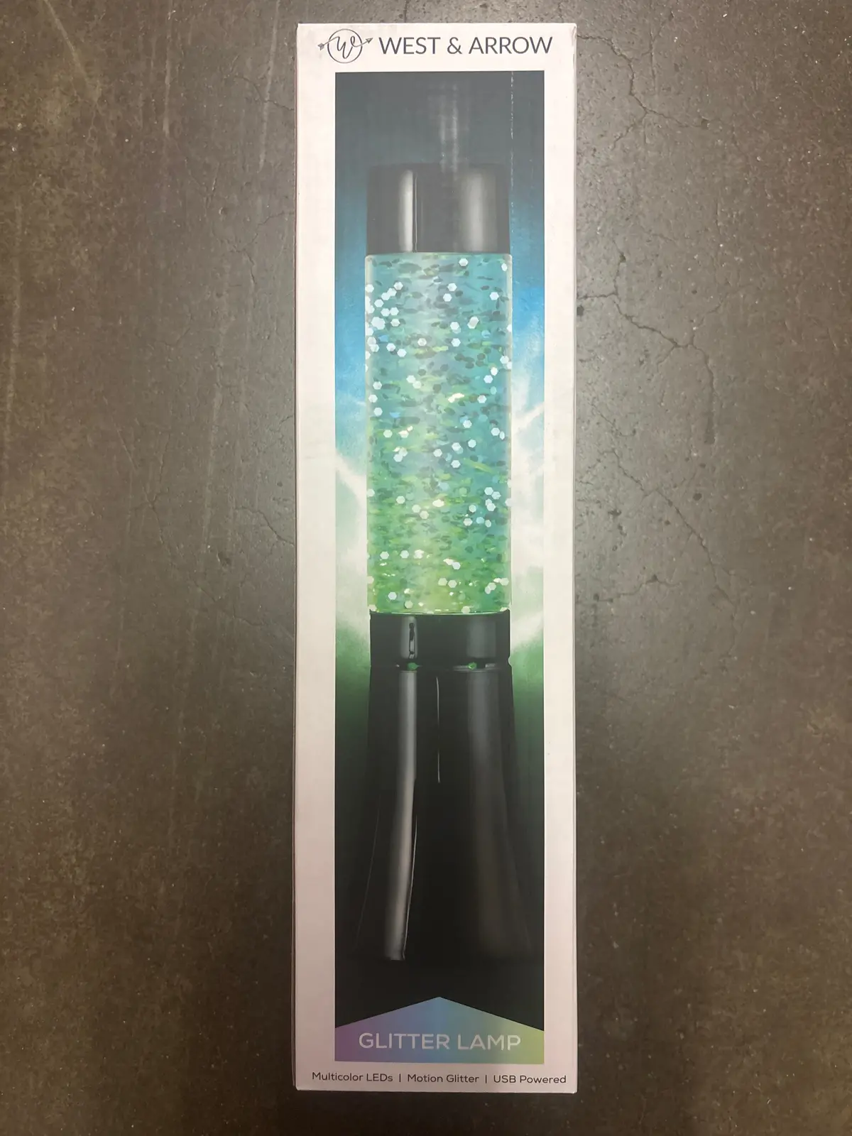 Clearance - 13" Tube Shape Glitter Lamp Black 1