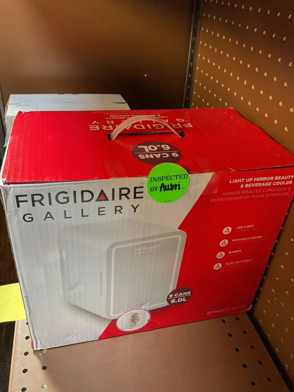 Frigidaire Gallery 9 Can Beauty Lighted Mirror Fridge - White 1