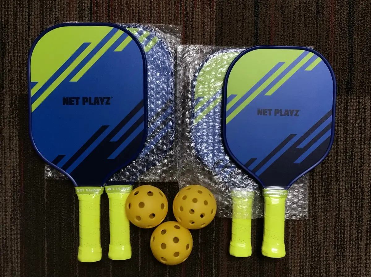 Pickle Ball 4 Set - 2 Large Paddles - 2 Small Paddles - 3 Balls 1