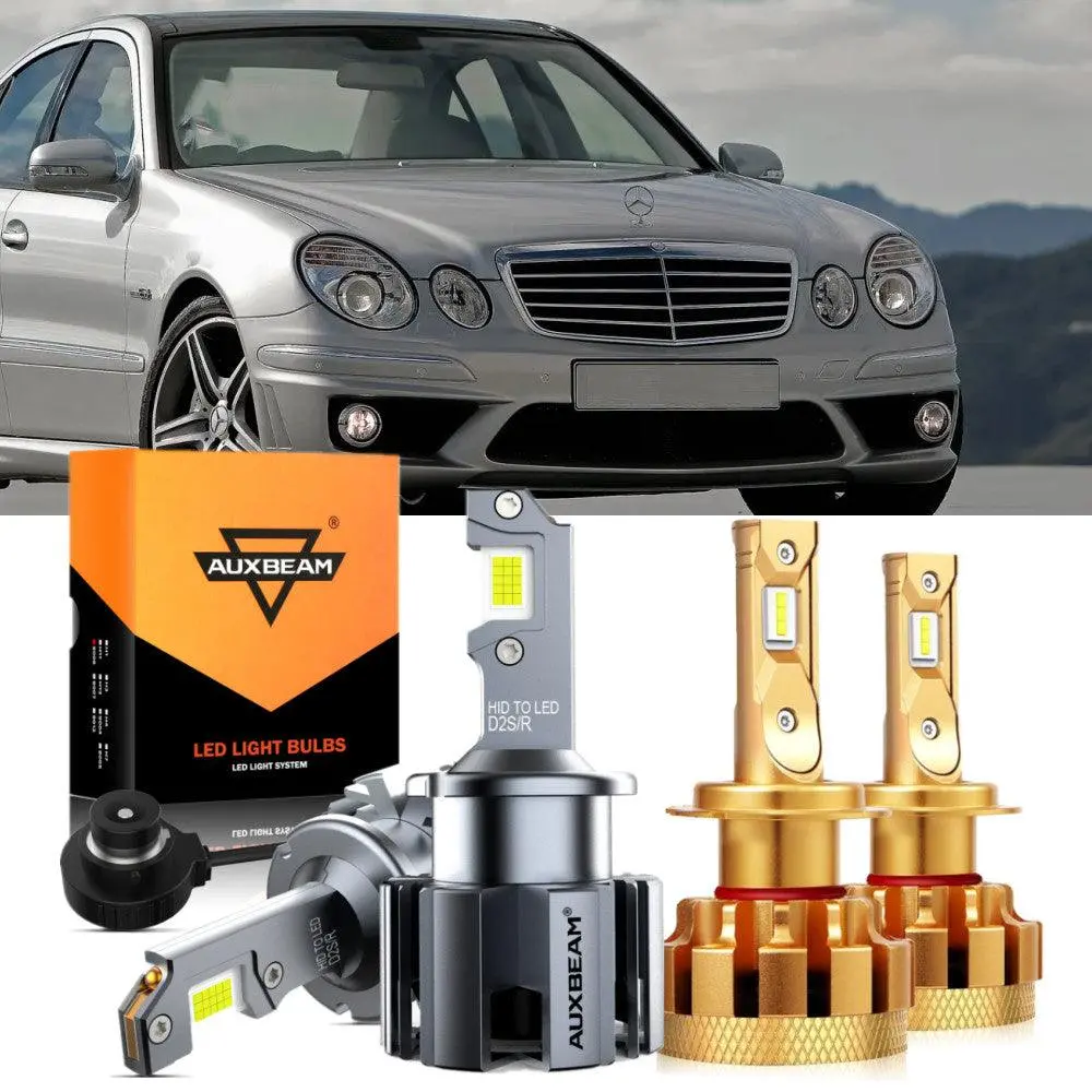 For 2007 Mercedes-Benz E63 Amg With Hid Headlamps Led Light Bulbs High Low Beam Bundle 1