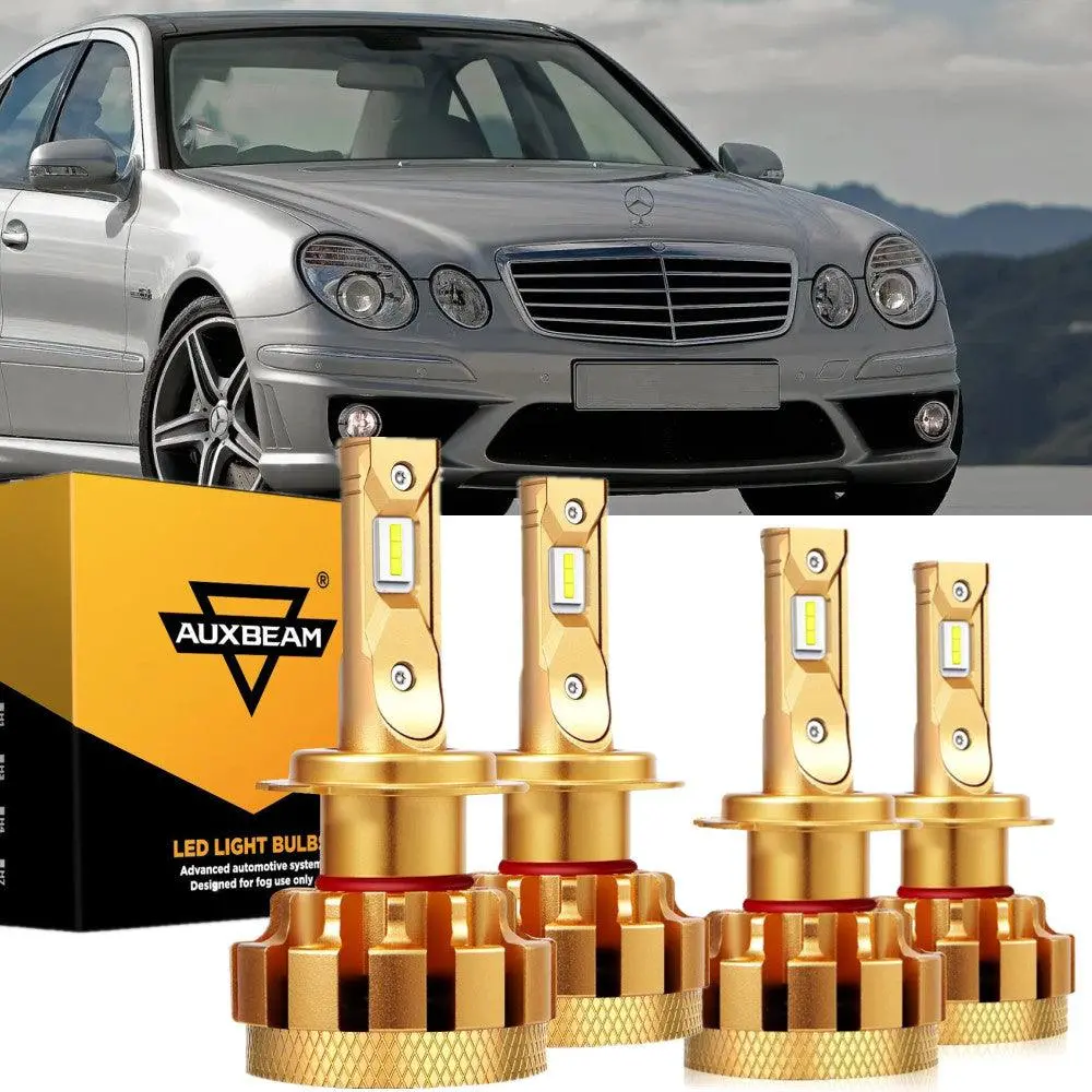 For 2007-2013 Mercedes-Benz E63 Amg With Halogen Headlamps F-16 Plus Series Built-In Canbus Led Light Bulbs High Low Beam Bundle 1