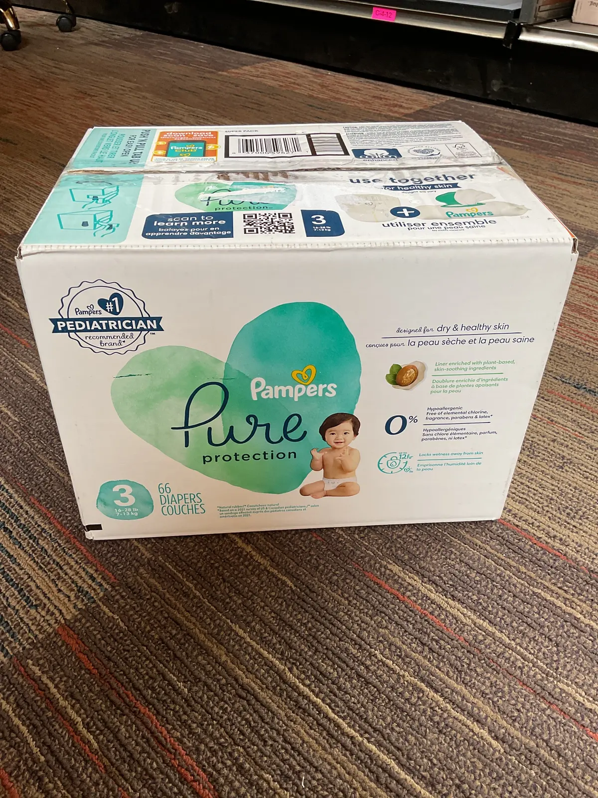 Pampers Pure Protection Diapers Super Pack - Size 3 - 66Ct 1
