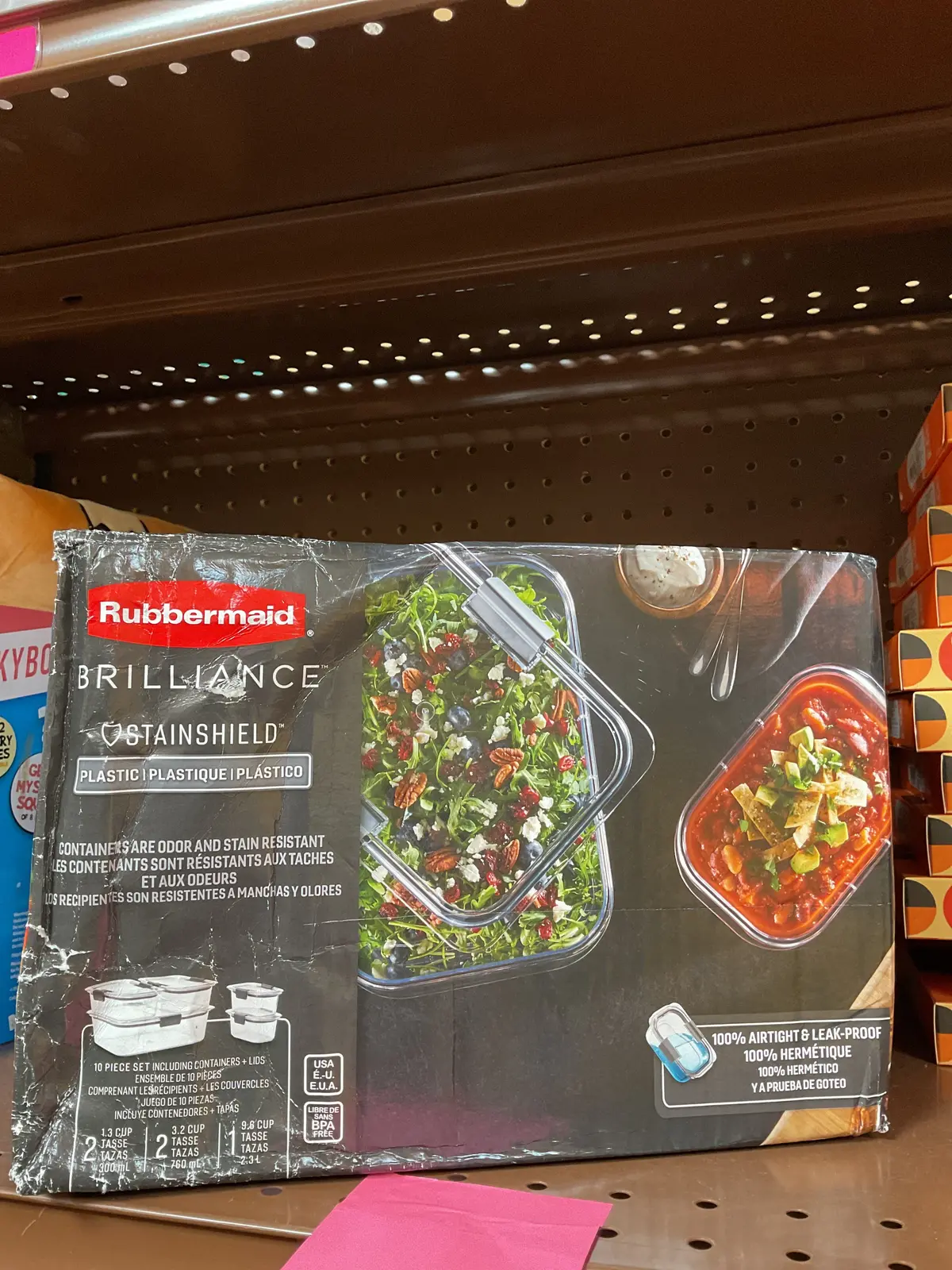 Rubbermaid 10Pc Brilliance Leak Proof Food
Storage Containers With Airtight Lids- Damaged Box!!! 1