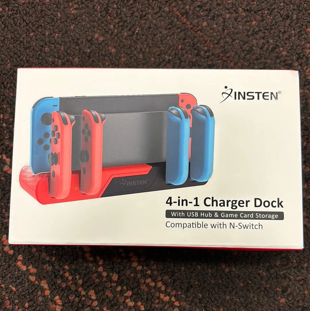 Insten 4-In-1 Charger Dock Usb Hub & Game Card Storage Nintendo Switch 1