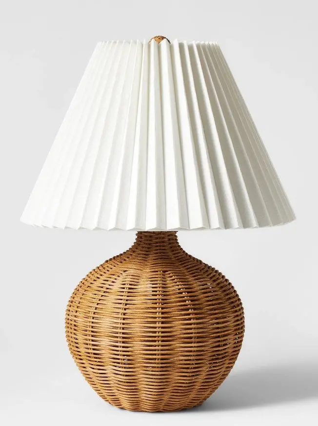 Natural Wicker Table Lamp Brown 1