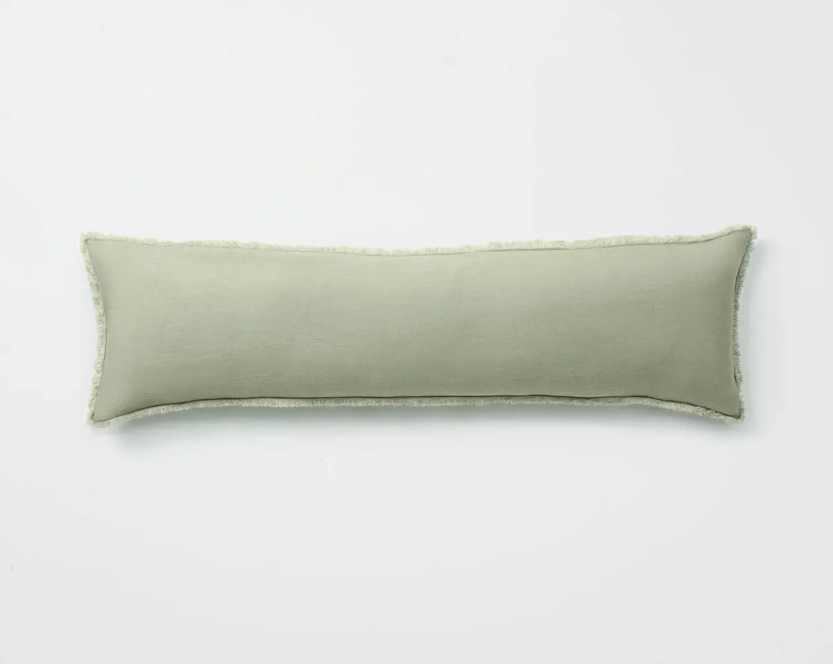 Heavyweight Linen Blend Throw Pillow - Sage Green 1