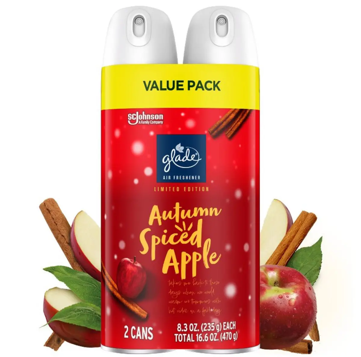 Glade Aerosol Room Spray Air Freshener - Autumn Spiced Apple - 16.60Z/2Pk 1
