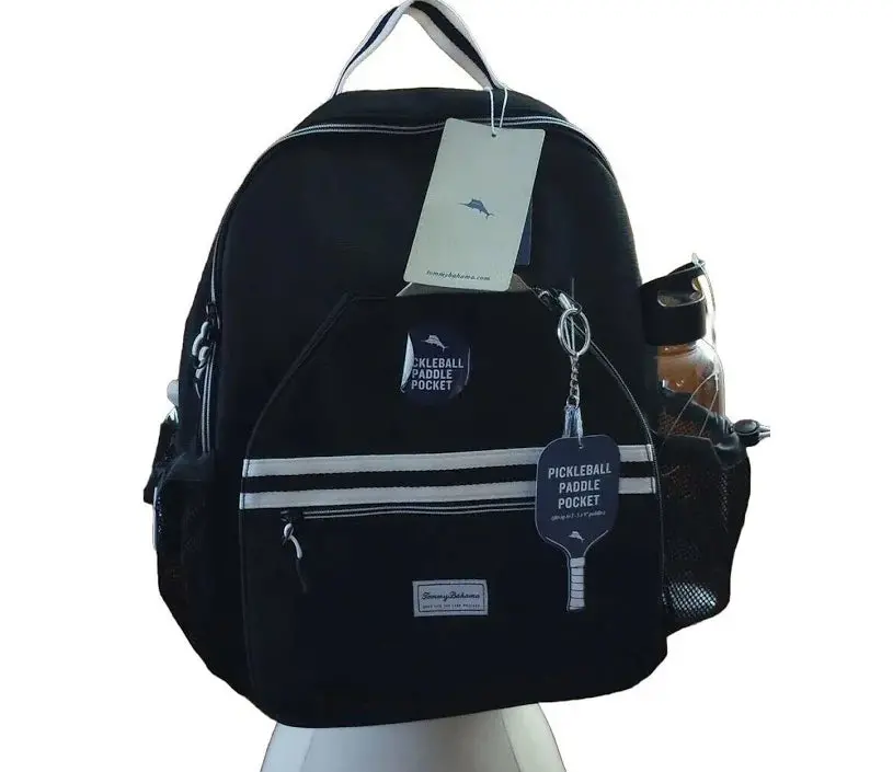 Pickleball Backpack Pocket & Water Bottle Black 1
