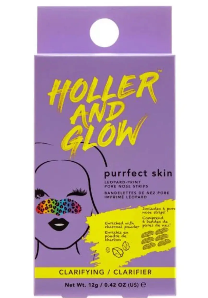 Holler And Glow Purrfect Skin Leopard Print Pore Nose Strips Clarifier Set Of 6 1