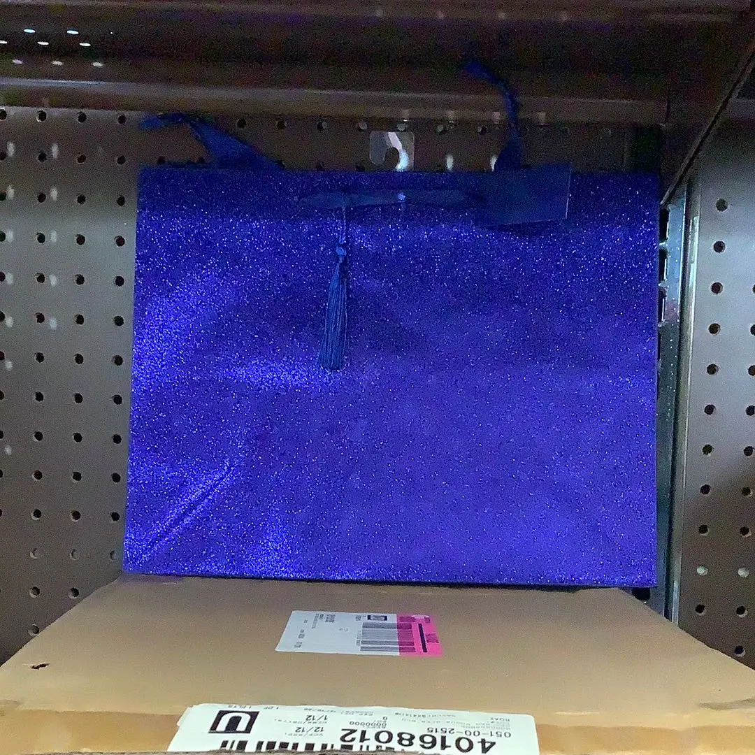 Medium Blue Gift Bag W/Glitter 1