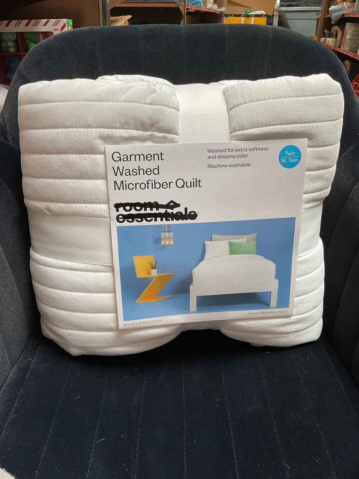 Twin/Extra Long Twin Garment Washed Microfiber Quilt White 1