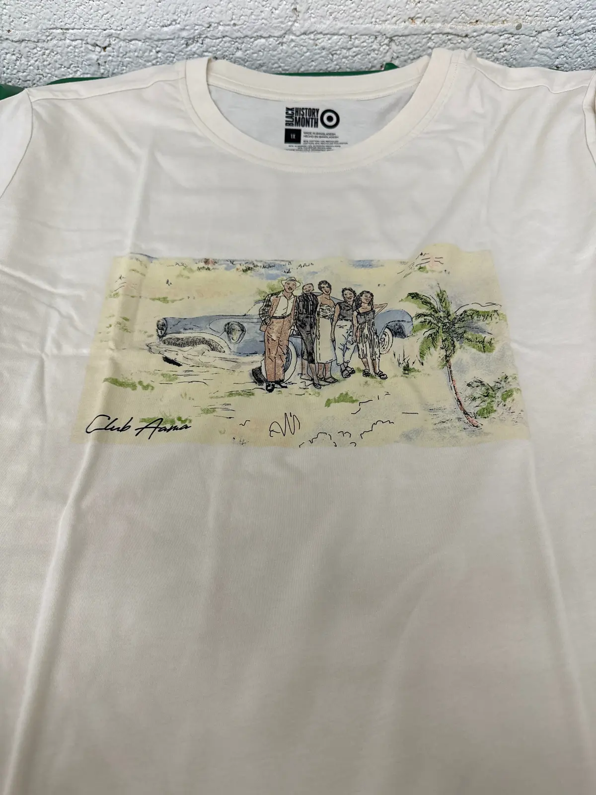 Ladies Cream Black History Month Short Sleeve Shirt-1X 1