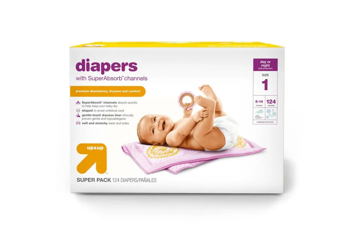 Diapers With Super Absorb Channels- Size1 124Ct 1