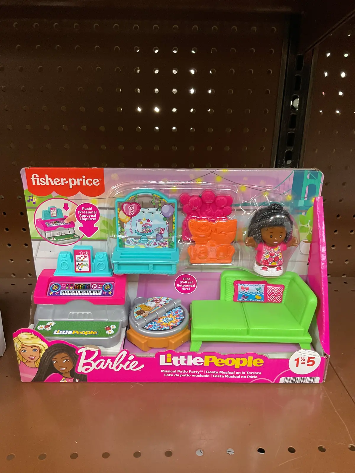 Fisher Price Little People Barbie Musical Patio Party Piano Music Sounds Snacks 1