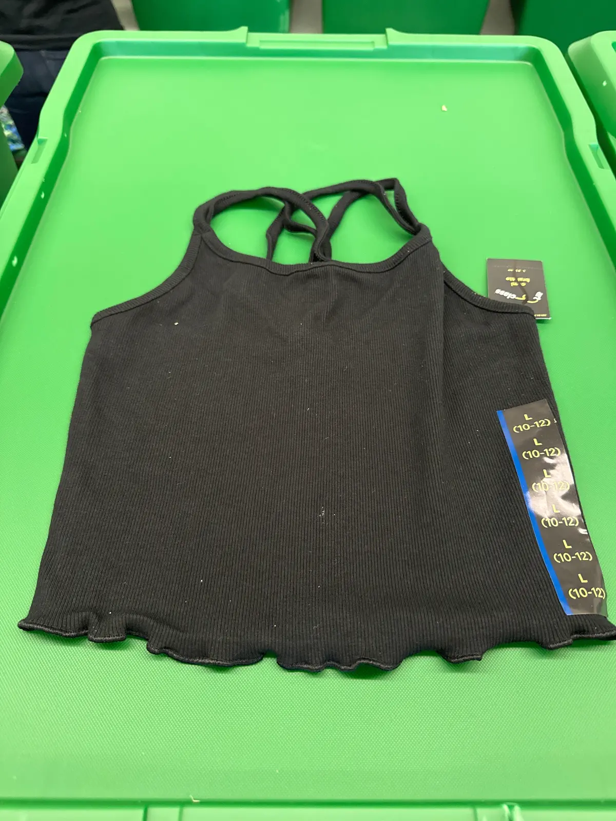 Kids Black Double Crossing Straps Tank Top 1