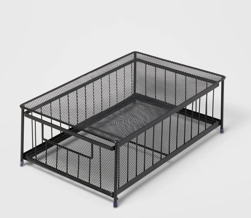 Small Stackable Slide Out Drawer Black 1