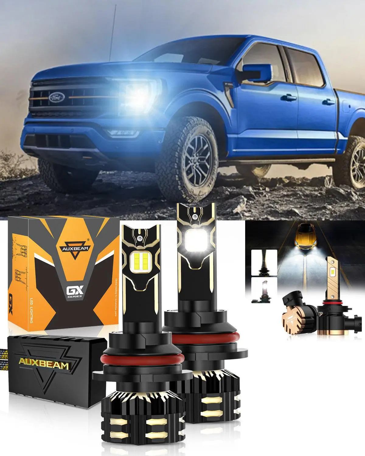 For 2000-2003 Ford F-150 9007 Led Headlight Bulbs Bundle 1