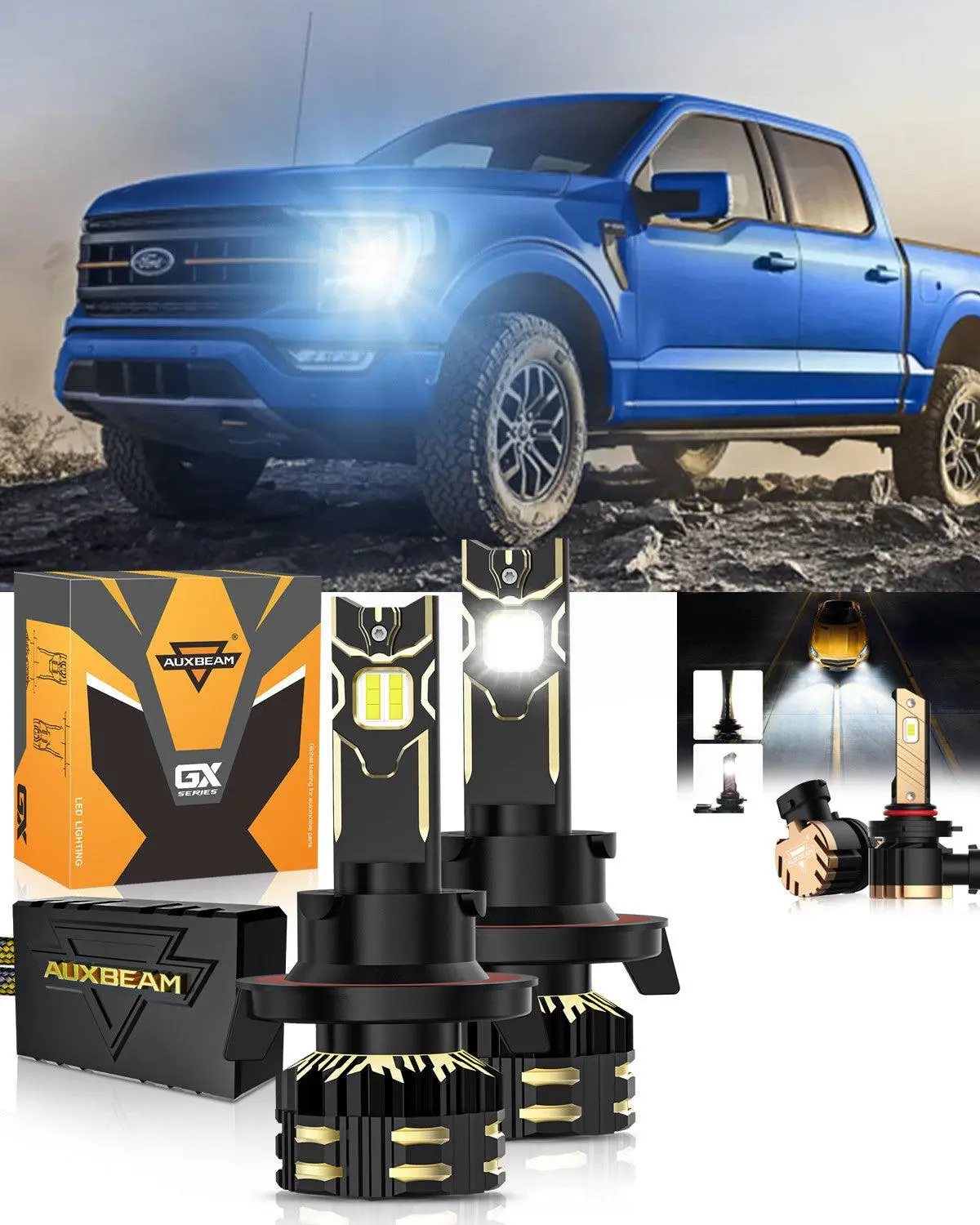 For 2013-2014 Ford F-150 H13 Led Headlight Bulbs 1