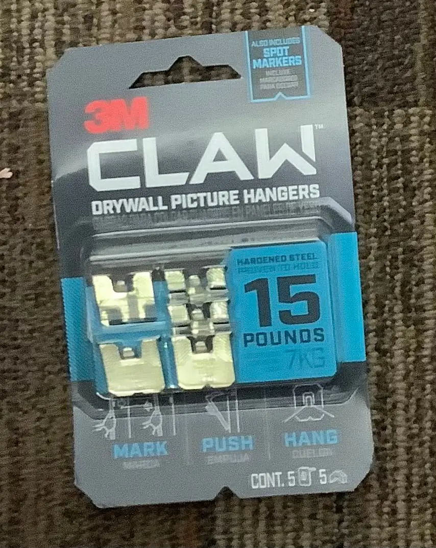 3М Claw 15Lbs Drywall Picture Hanger With Temporary Spot
Marker 5 Hangers And 5 Markers 1