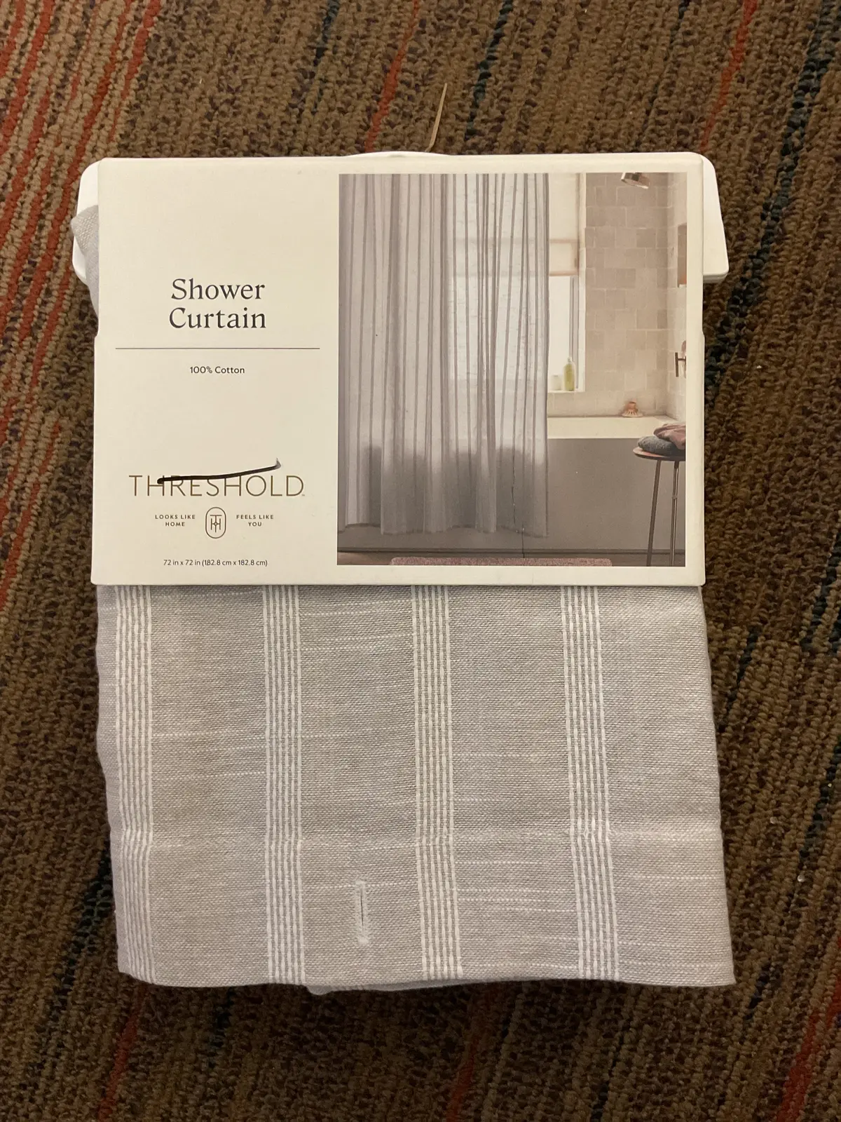 Tonal Striped Shower Curtain Gray 1