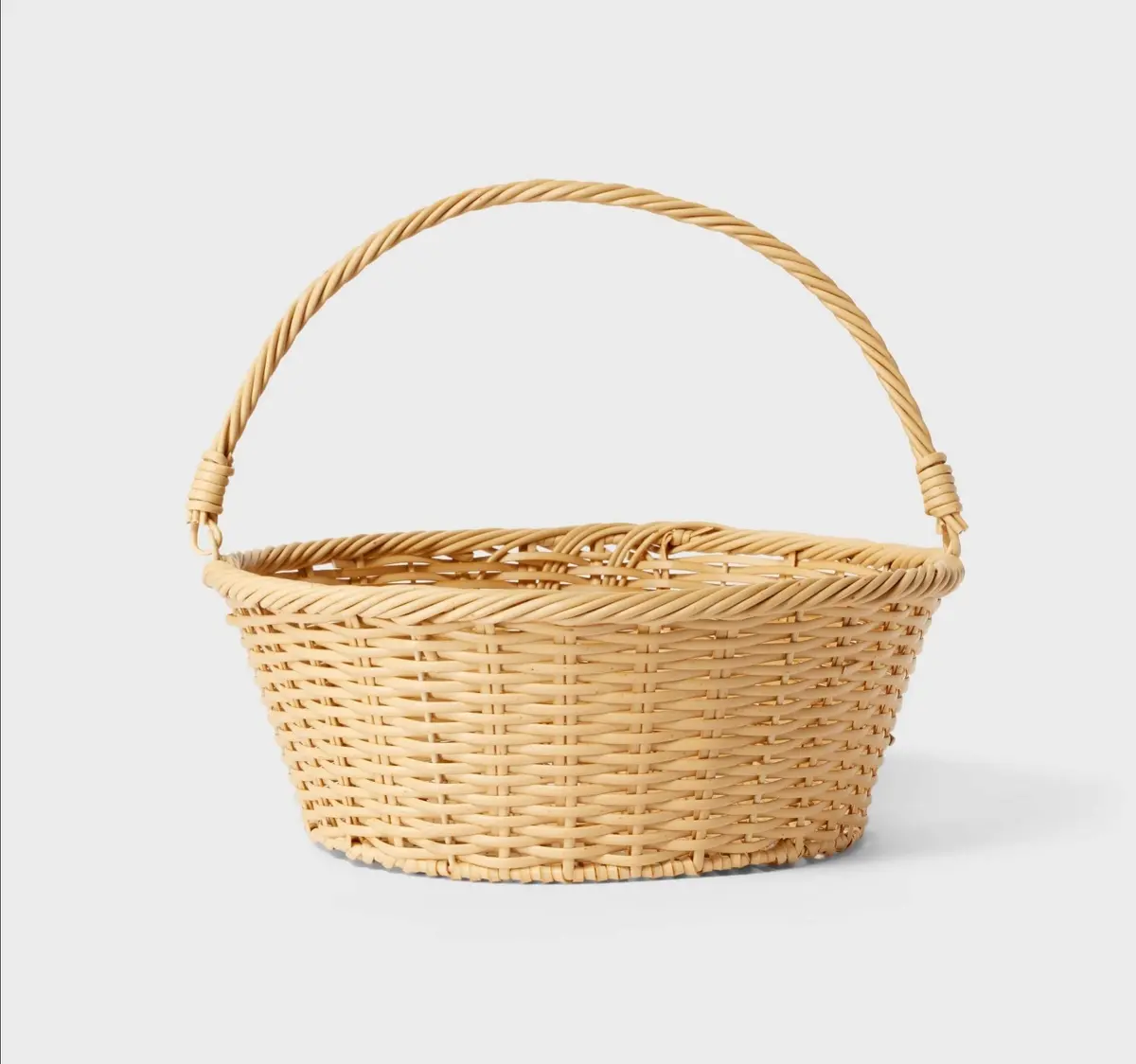 14.5" Polyethylene Willow Basket Natural 1