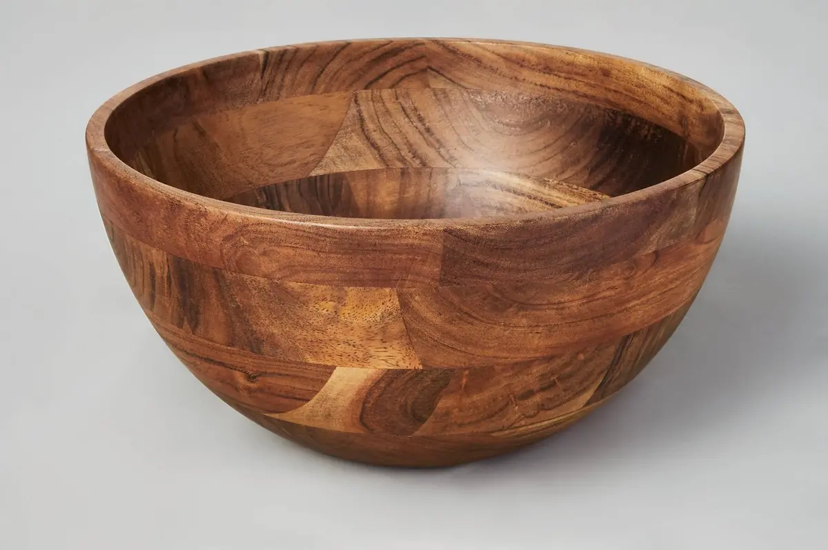 4.8Qt Acacia Wood Serving Bowl 1