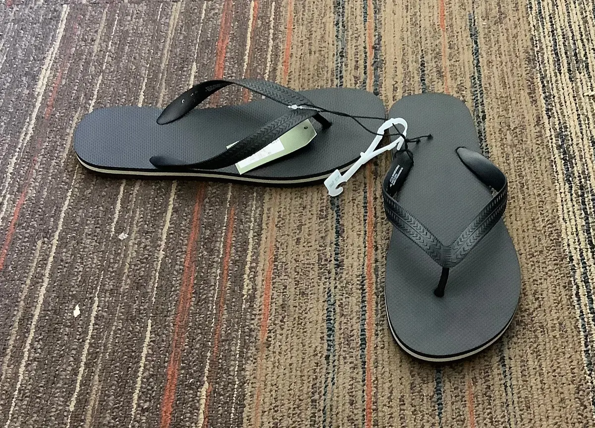 Men's Brent Flip Flop Sandals - Black Xl 1