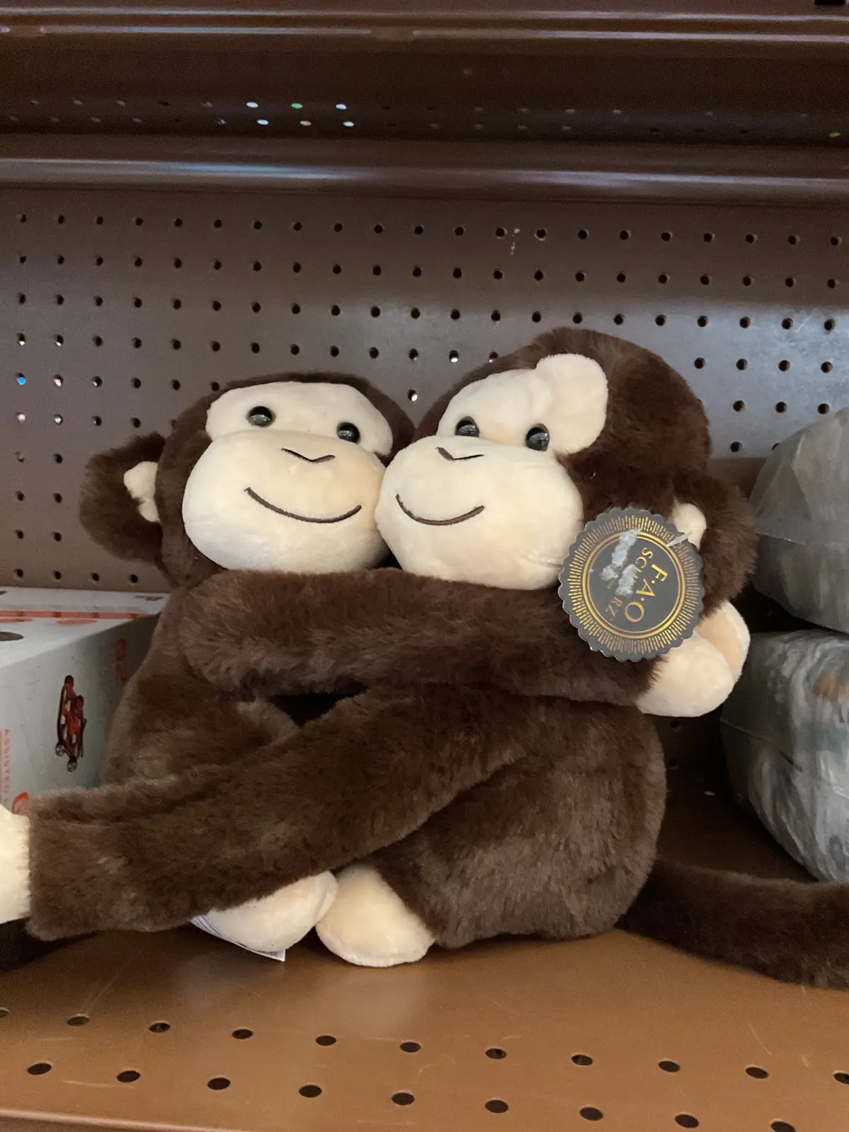 9" Hugging Monkeys 2Pc Toy Plush 1