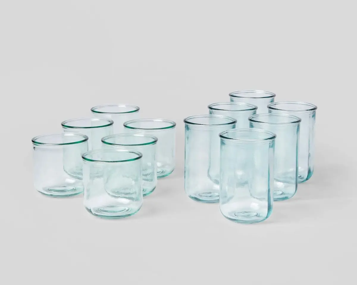 Missing 1 Glass!!12Pc Glass Potomac Double Old-Fashioned Assorted Tumbler
Set As Is 1