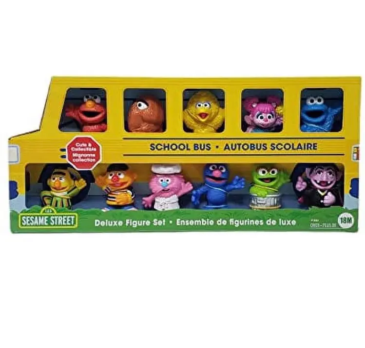 Sesame Street School Bus Deluxe Figure Set- 11 Figures 1