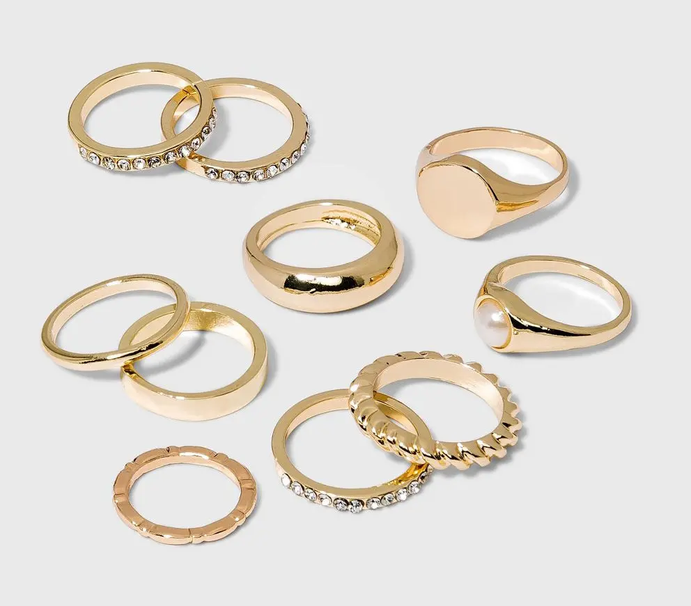 Signent Ring Set 10Pc - Gold 1