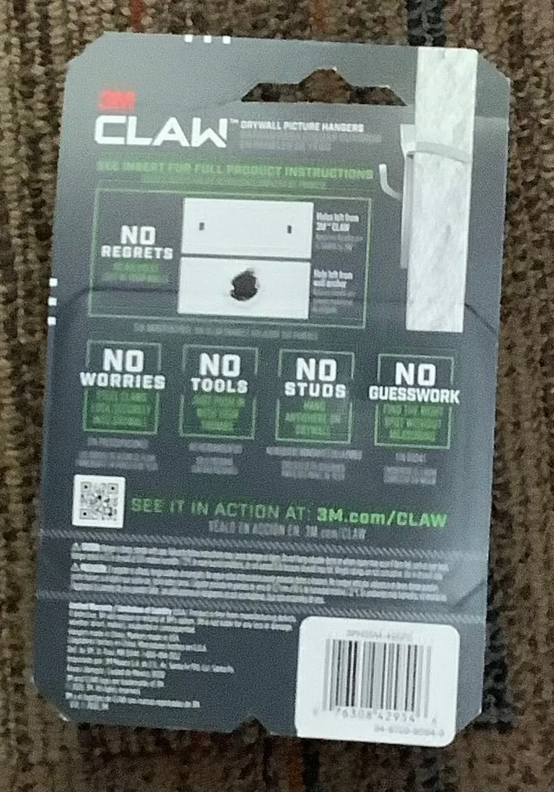 3М Claw 25Lbs Drywall Picture Hanger With Temporary Spot
Marker 4 Hangers And 4 Markers 2