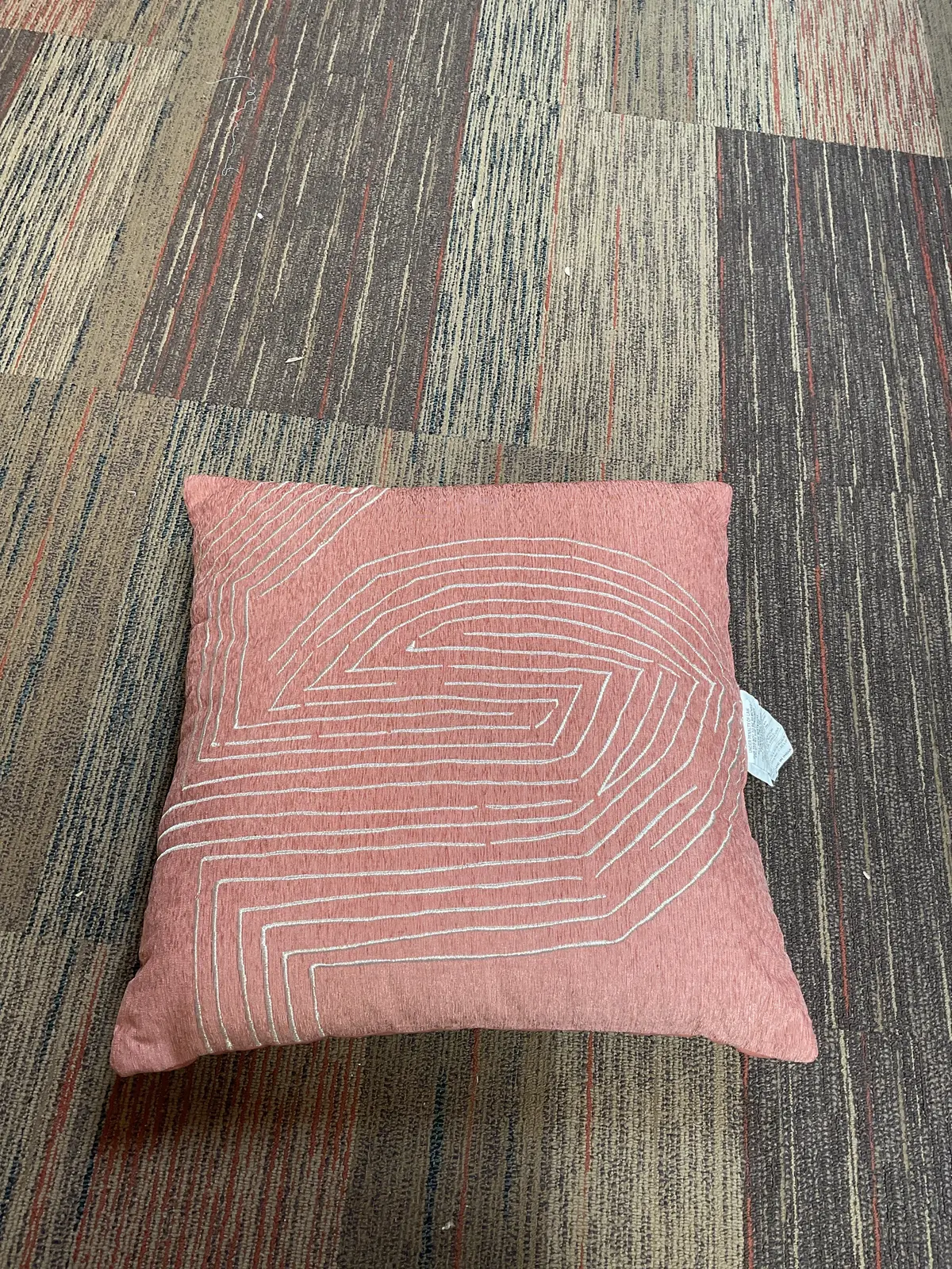Oversized Geometric Patterned Metallic Embroidered Velvet
Square Throw Pillow Terracotta 1