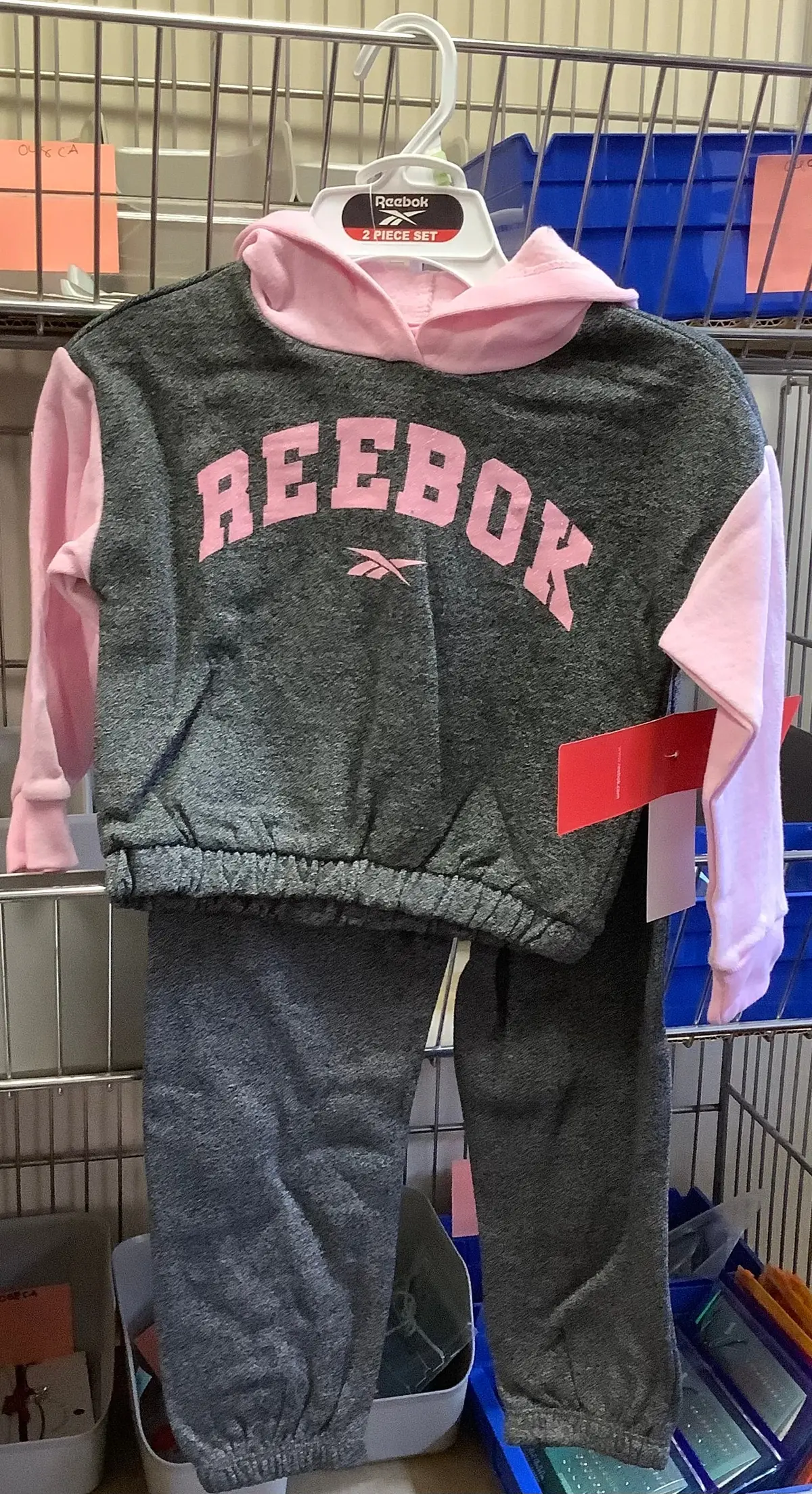 Kids Reebok Pink & Grey Jog Set 1