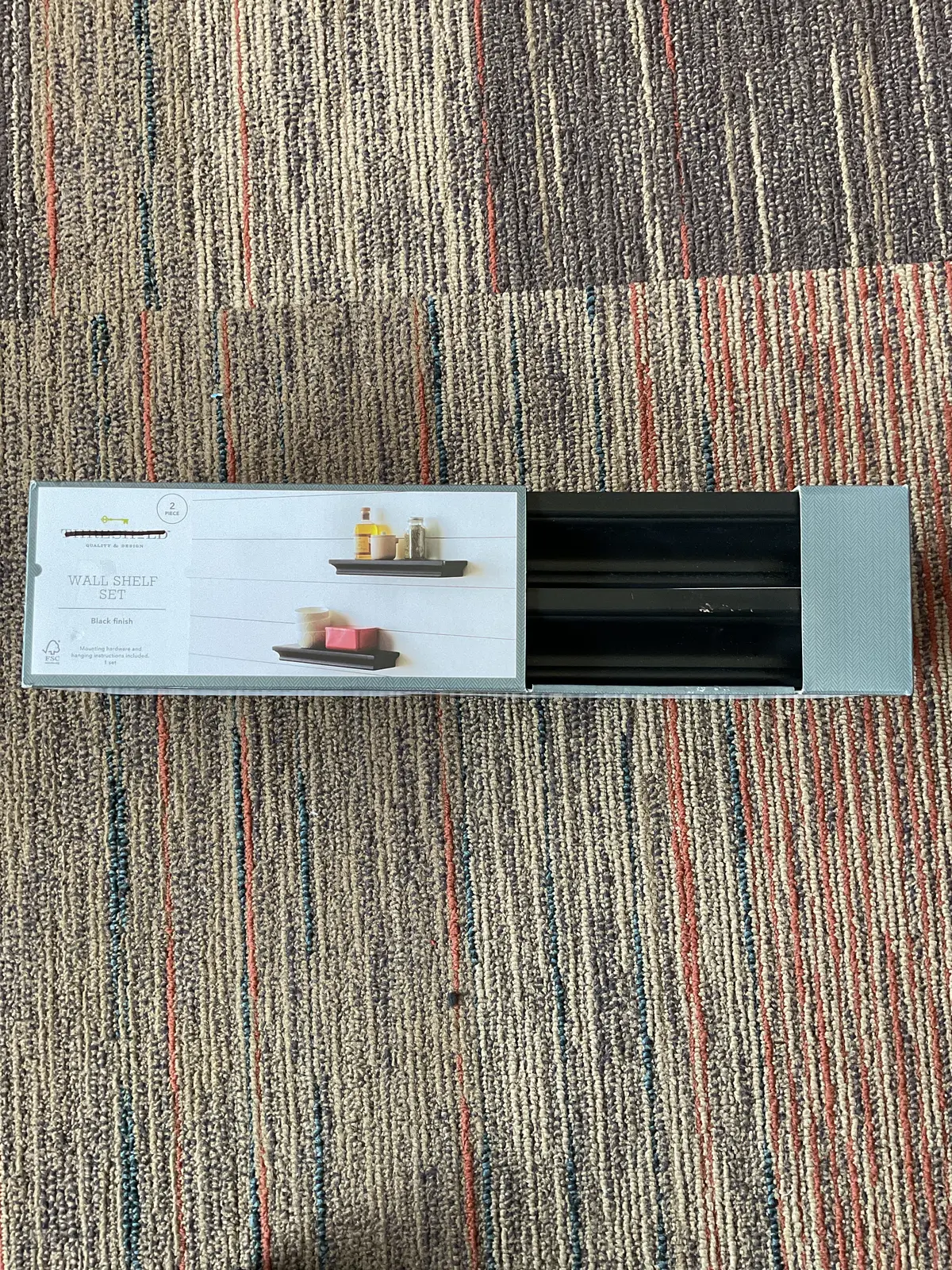 Wall Shelf Set -Black 15 3/4” As Is 1