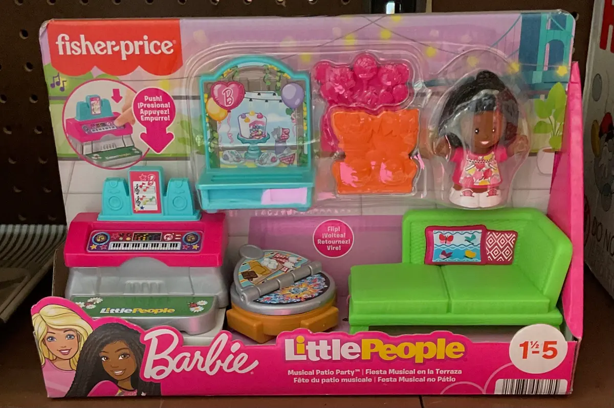 Fisher-Price Little People Barbie Musical Patio Party Playset Toy New With Box 1