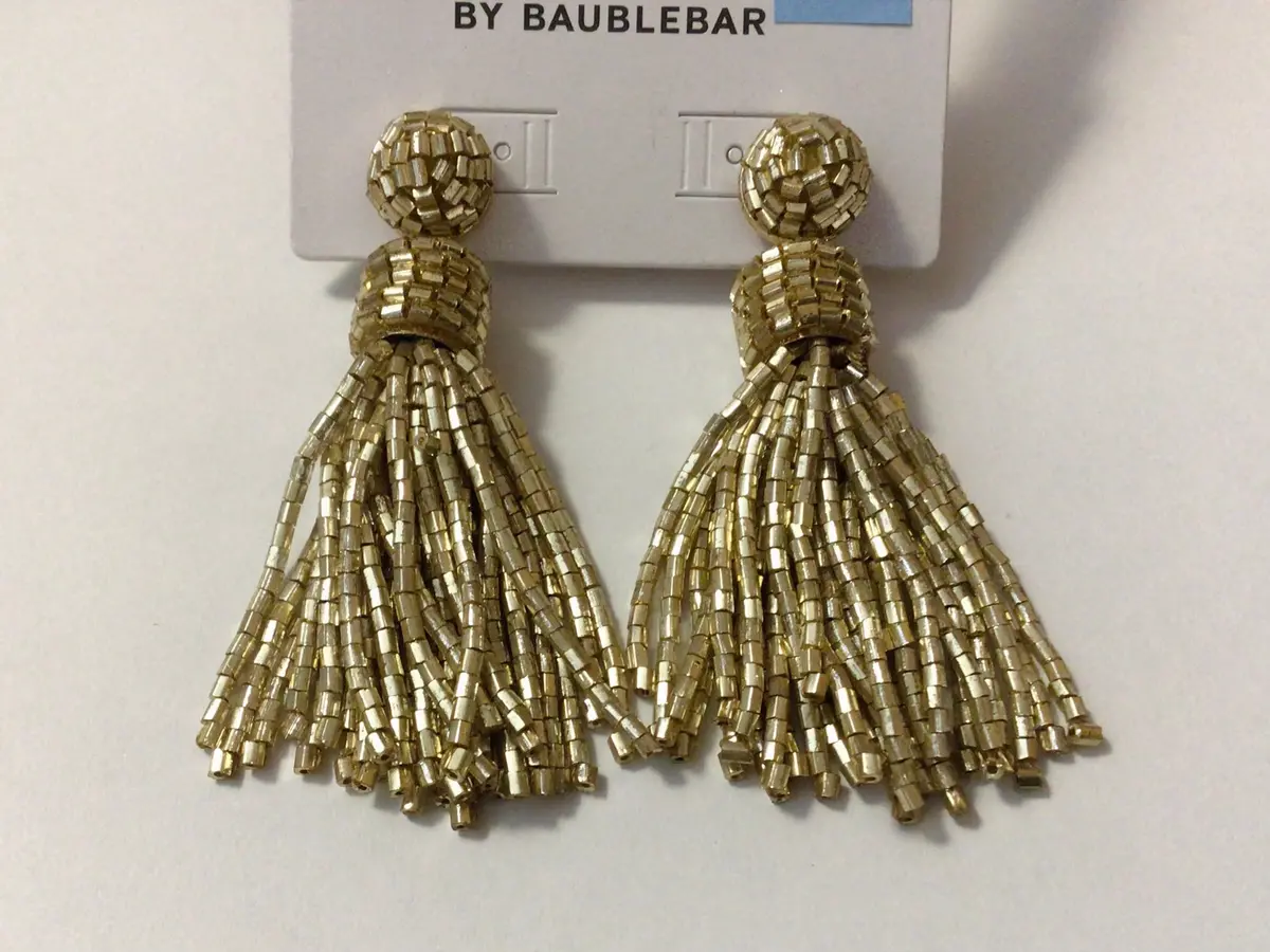 Bead Dangle Earrings - Gold 1