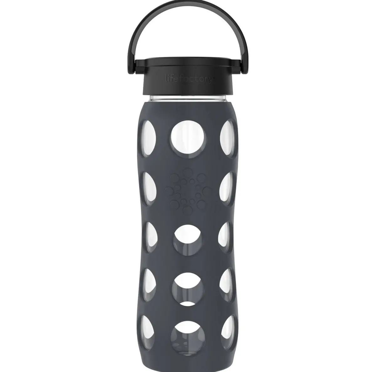 Lifefactory 22Oz Glass Hydration Bottle With Screw Cap Carbon 1