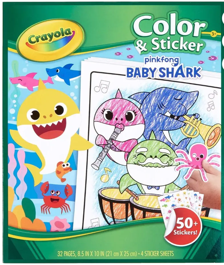 Crayola Baby Shark Coloring 32 Pages & Stickers 1