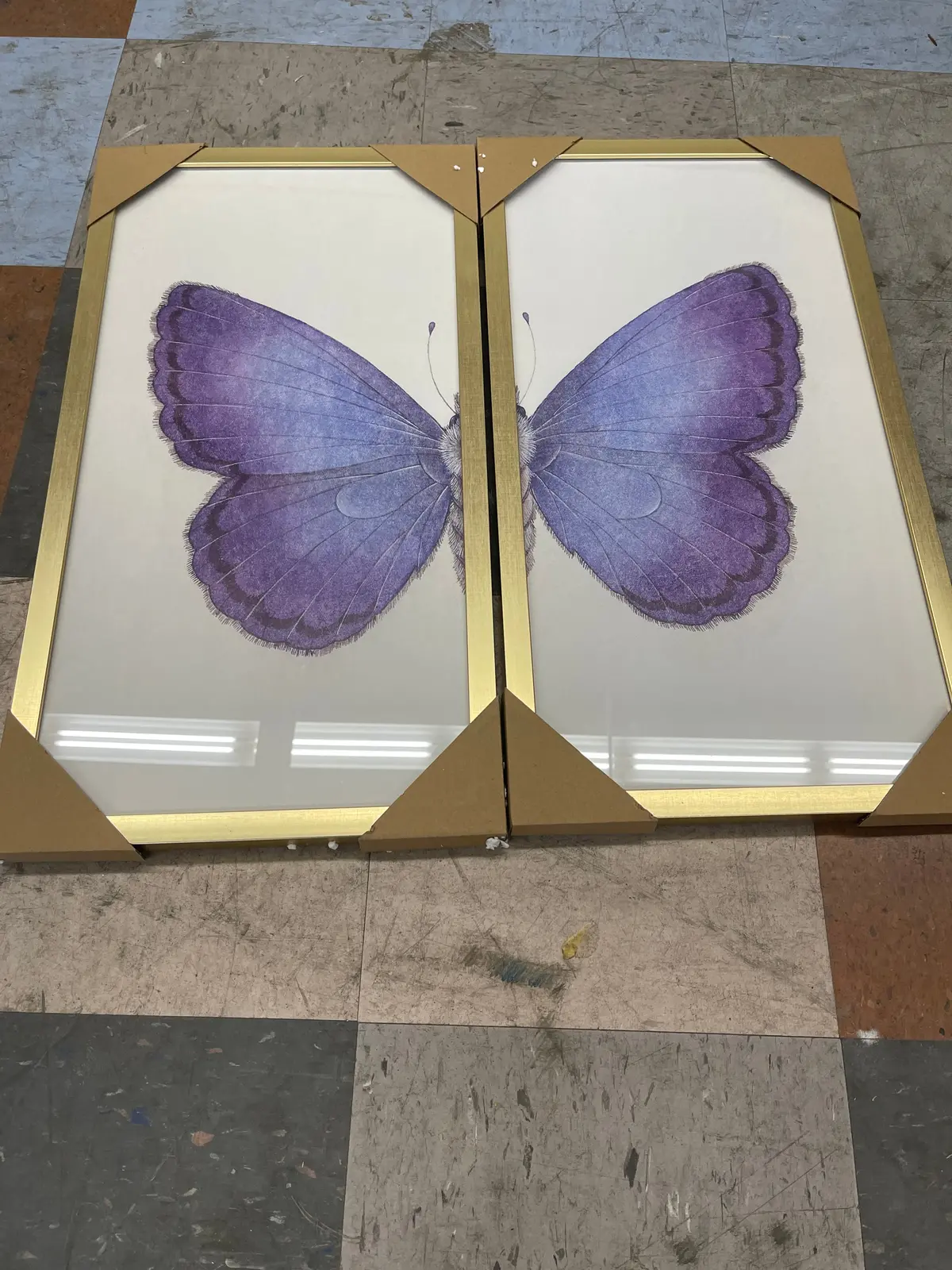 2 Piece Purple Butterfly Wing Art ￼ 1