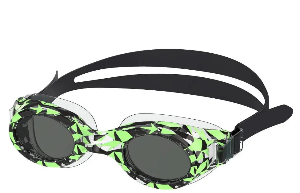 Speedo Junior Glide Print Swim Goggles - Lime/Black Geo 1