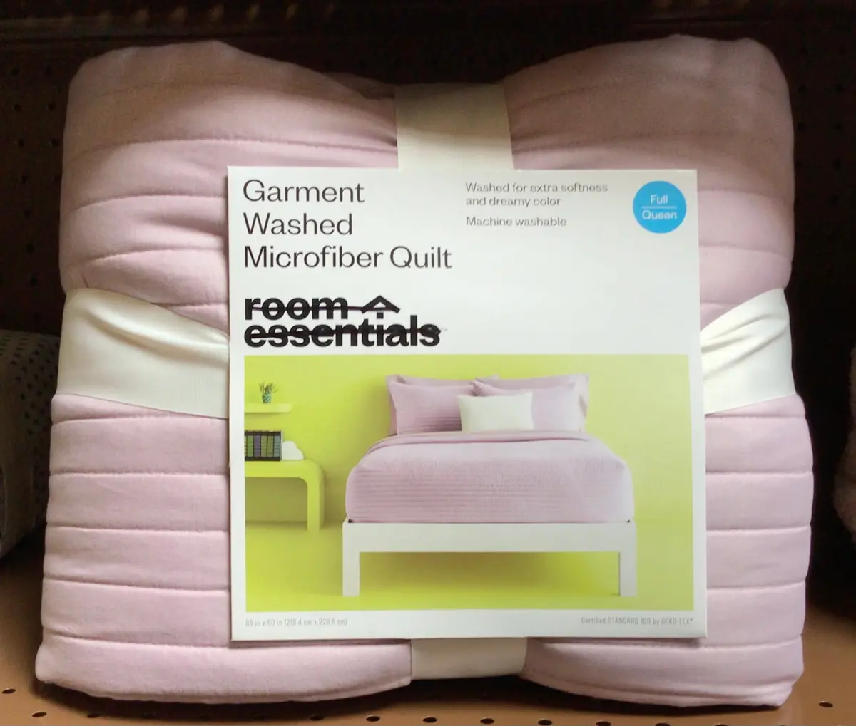 Garment Washed Microfiber Quilt - Light Purple - Full / Queen 1