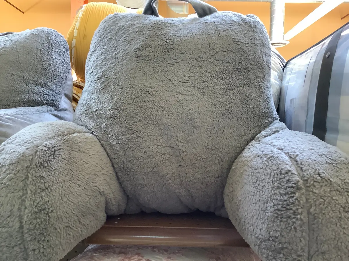 Faux Shearling Bed Rest Pillow Gray 1