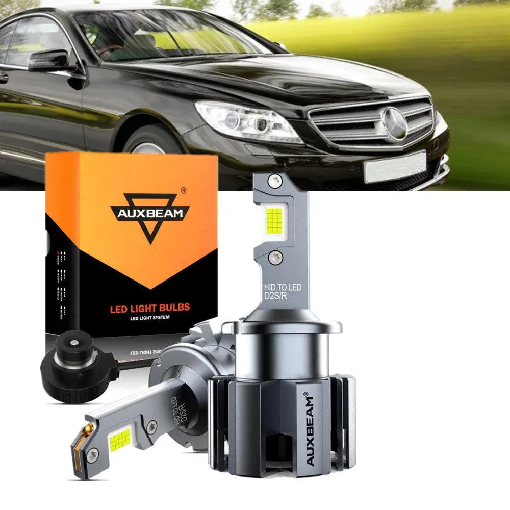 For 2001-2009 Mercedes-Benz Cl600 With Hid Headlamps Led Light Bulbs High Low Beam Bundle 3