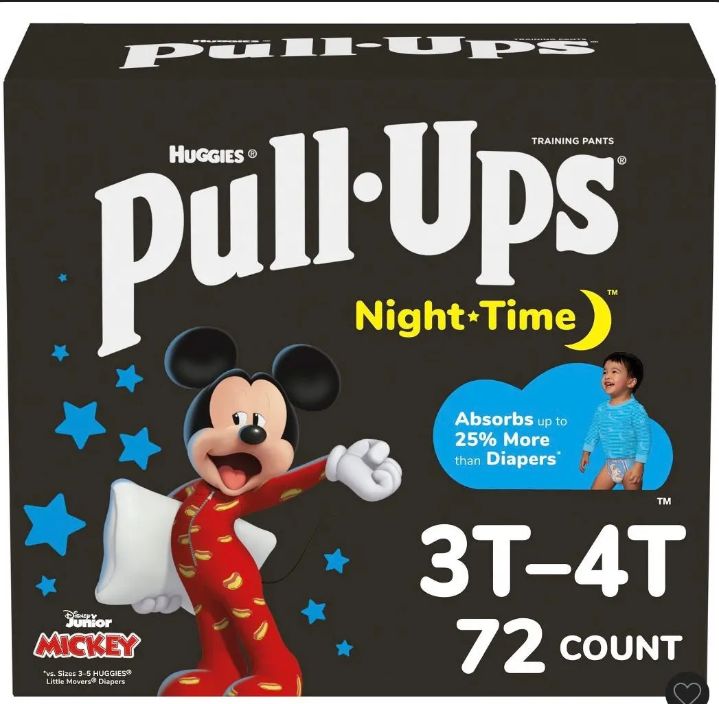 Pull-Ups Boys' Nighttime Disposable Training Pants - 3T-4T
- 72Ct 1